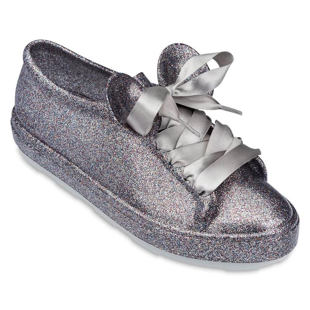 Melissa Disney Glitter Lace Up Jelly Sneakers